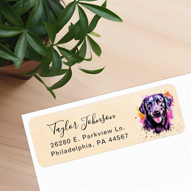 Black Lab Dog Return Address Label (Creator Uploaded)
