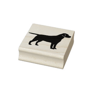 Black Lab Dog Rubber Stamp