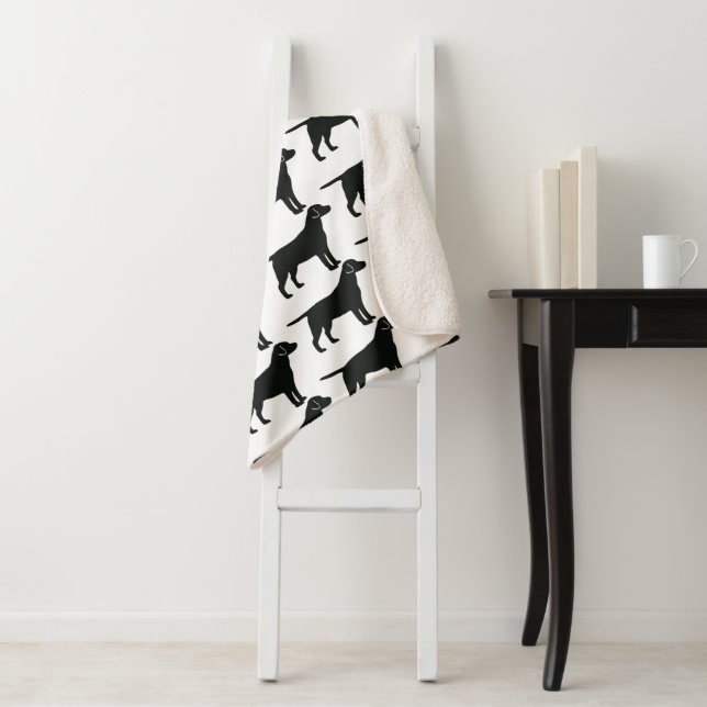 Black Lab Dog Sherpa Blanket (In Situ)