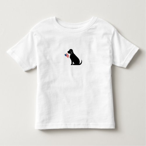 Black Lab Dog Silhouette American Flag Patriotic Toddler T_shirt