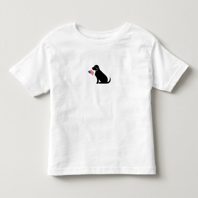Black Lab Dog Silhouette American Flag Patriotic Toddler T-shirt (Front)