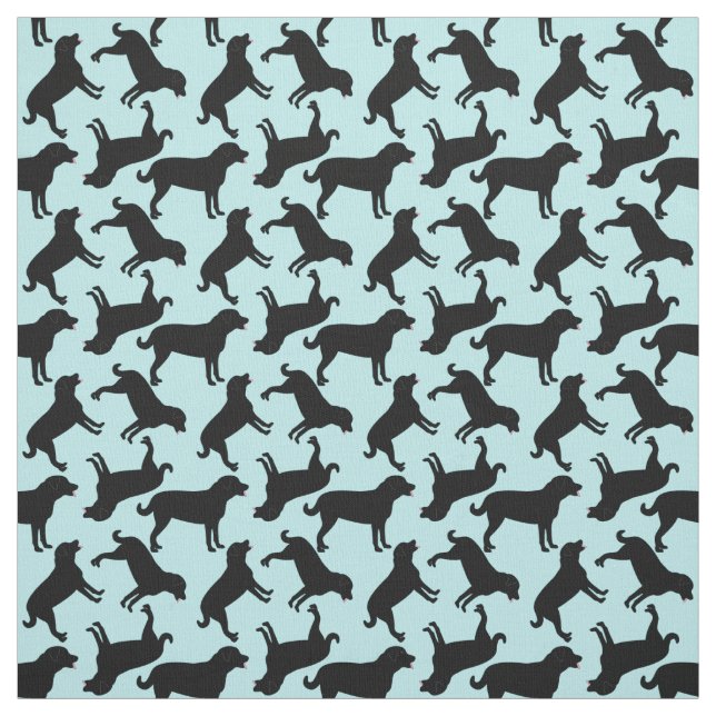 Black Lab Dog Silhouette Pattern  Fabric (Swatch)