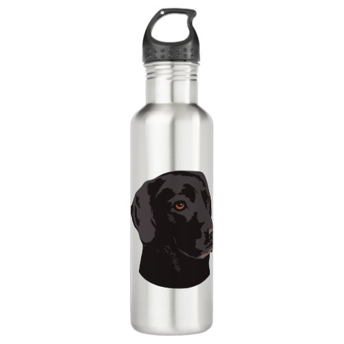 Black Lab dog Stainless Steel Water Bottle