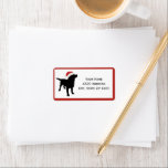 Black Lab Dog wearing Santa Christmas Hat Label<br><div class="desc">Cute black lab dog wearing a Santa Christmas Hat design - perfect for labrador retriever and dog lovers - guaranteed to put a smile on their face. Personalize with your custom text - name, Christmas greetings or just delete the text. Check out our other black lab and dog designs -...</div>