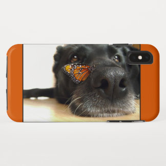 BLack Lab Dog With Butterfly iPhone XS Max Case