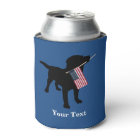 Black Lab Dog with USA American Flag, 4th of July