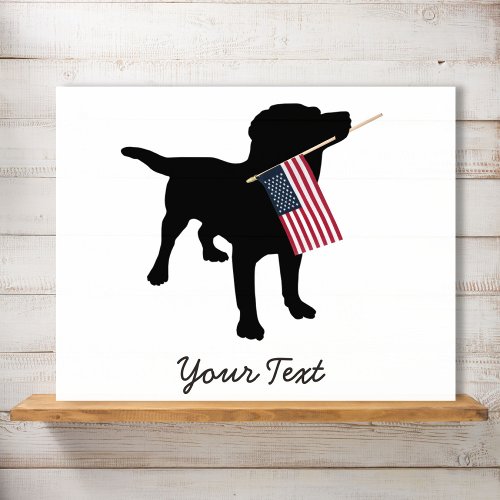 Black Lab Dog with USA American Flag 4th of July Poster