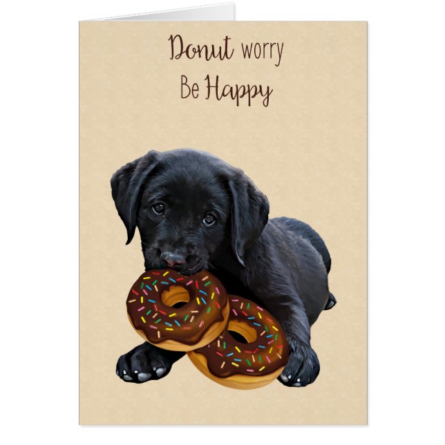 Black Lab Donut Card - Dog Donut Card (Front)