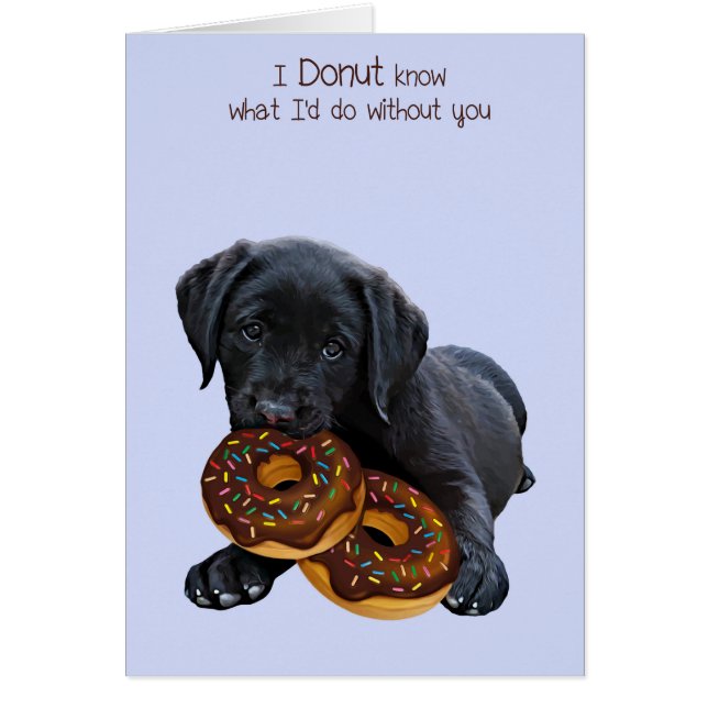 Black Lab Donut Card - Dog Donut Card (Front)