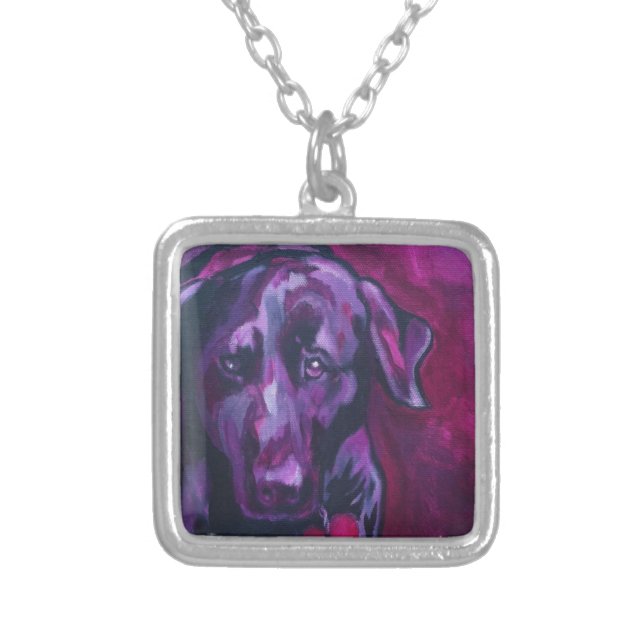 Black Lab Extraordinaire Silver Plated Necklace (Front)