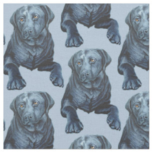Black Lab Fabric Blue Dog Fabric Dog Pattern
