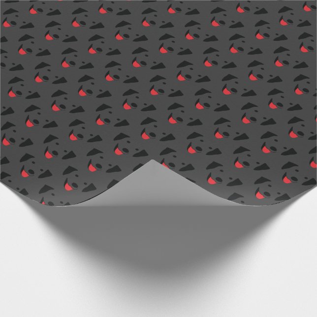 Black Lab Face Pattern Cute and Funny Wrapping Paper (Corner)