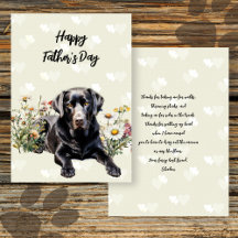 Black Lab Fathers Day Message folded card