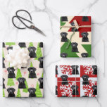 Black Lab Festive Christmas Dog Wrapping Paper Sheets<br><div class="desc">This wrapping paper features a pattern of black lab dogs on festive Christmas themed backgrounds.</div>