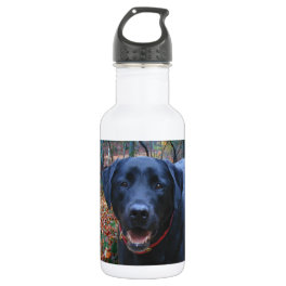 Black Lab Fine Art Painting of Hunting Dog Water Bottle