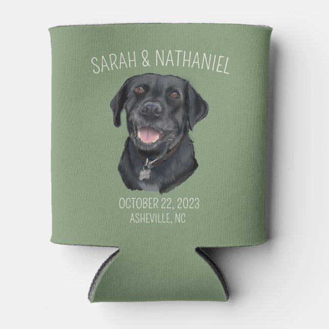 Black Lab Foam Can Cooler (Front)