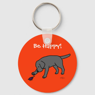 Black Lab Friendly Keychain