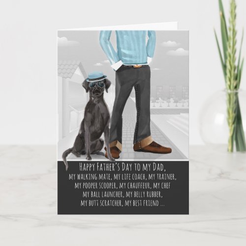 Black Lab from the Dog Fathers Day Funny Card