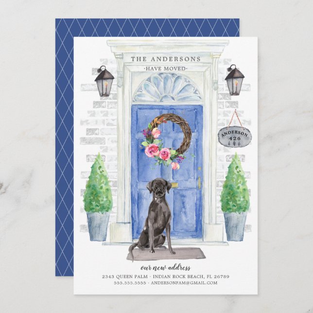 Black Lab Front Door Moving Announcement (Front/Back)