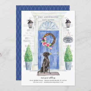 Black Lab Front Door Moving Announcement