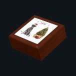 Black Lab Funny Christmas Dog and Tree Gift Box<br><div class="desc">A black labrador retriever is dressed for Christmas sporting a santa hat and sitting next to a decorated Christmas tree. Wish family and friends a holiday and new year worth barking about!</div>