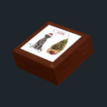 Black Lab Funny Christmas Dog and Tree Gift Box<br><div class="desc">A black labrador retriever is dressed for Christmas sporting a santa hat and sitting next to a decorated Christmas tree. Wish family and friends a holiday and new year worth barking about!</div>