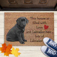 Black Lab Funny Dog Rustic Coir Entry Labrador Doormat Zazzle