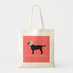 Black Lab Get Well Soon Design Tote Bag