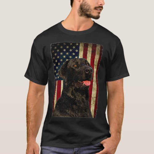 Black Lab  Gift  Flag Lab Owner Hunting Dog T_Shirt