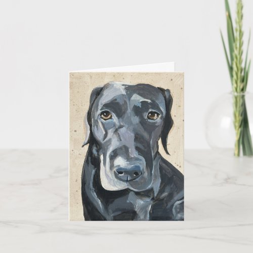 Black Lab Hand_Painted on Canvas Note Card
