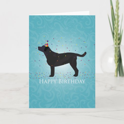 Black Lab Happy Birthday Card Design