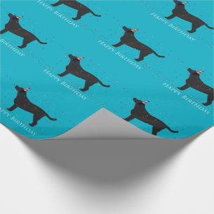Black Lab Happy Birthday Design Wrapping Paper