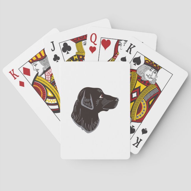 Black Lab Head Poker Cards (Back)