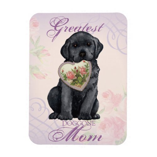 Black Lab Heart Mom Magnet