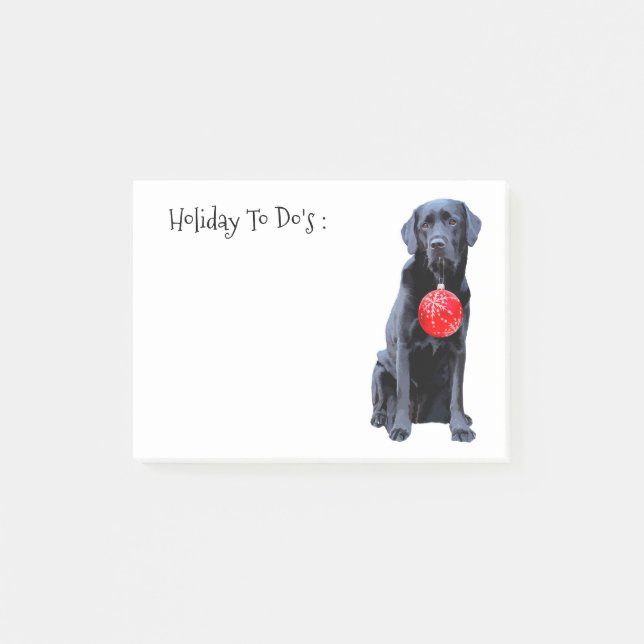 Black Lab Holiday - Dog Lover - Black Labrador Post-it Notes (Front)