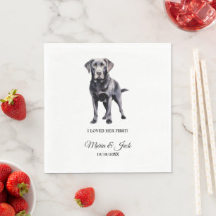 Black Lab I Loved Her First Wedding Napkins