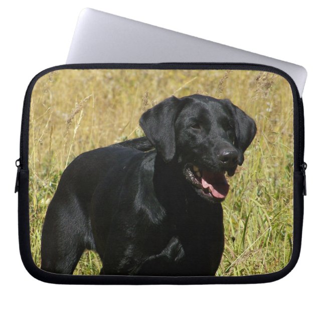 Black Lab in Field Laptop Sleeve (Front)