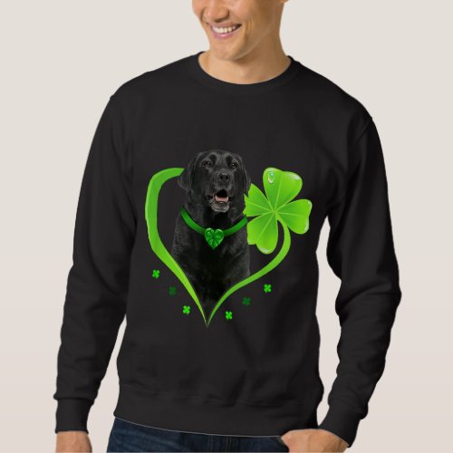 Black Lab In Shamrock Heart St Patricks Day Gift D Sweatshirt