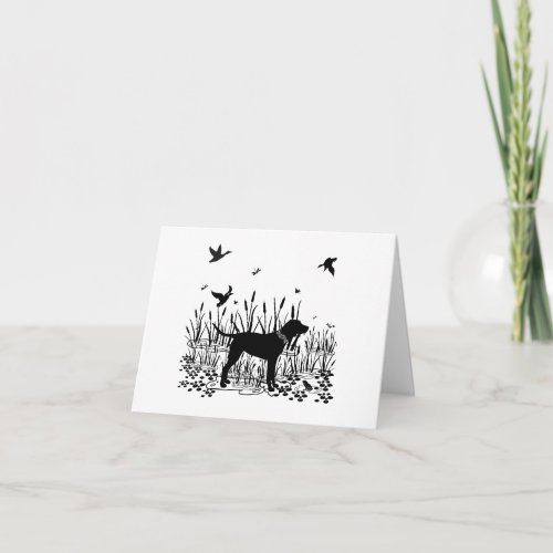 Black Lab in the Marsh Note Card