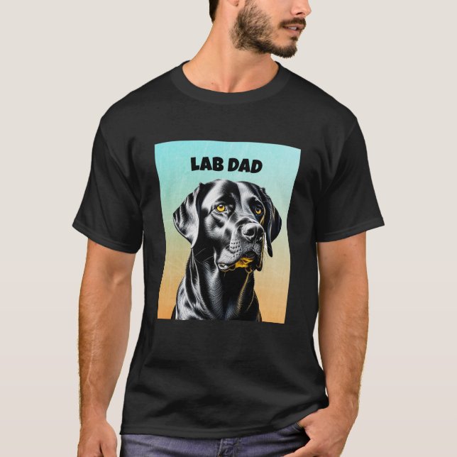 Black Lab | Lab Dad Dog Lover T-Shirt (Front)