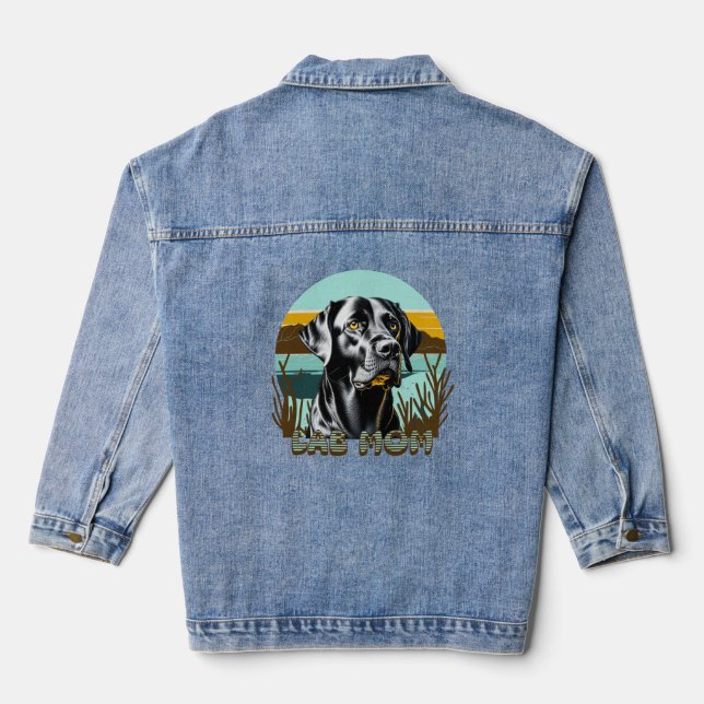 Black Lab | Lab Mom Dog Lover Denim Jacket (Back)