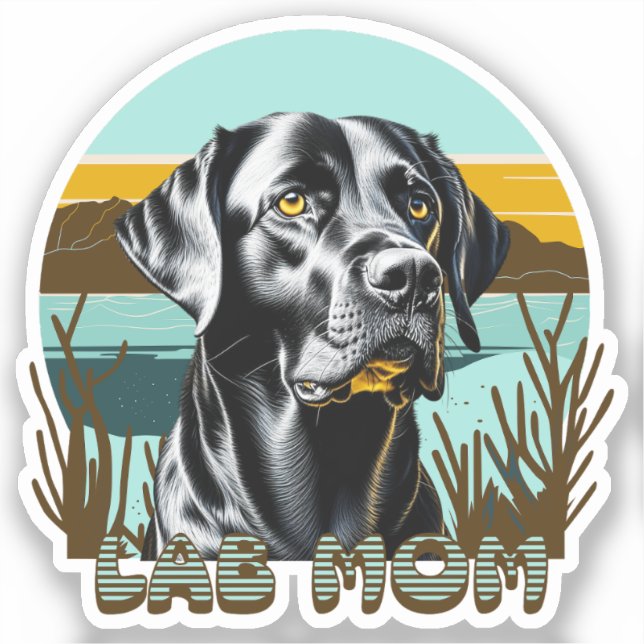 Black Lab | Lab Mom Dog Personalized Sticker (Front)
