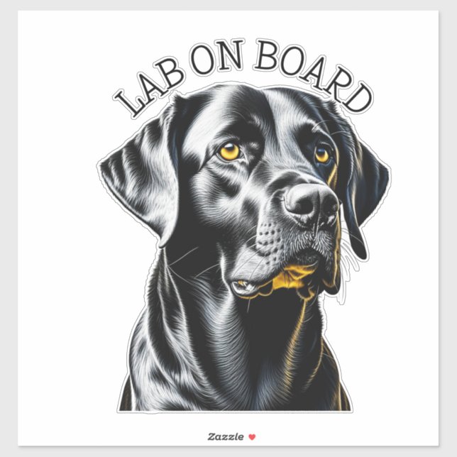 Black Lab | Lab on Board Sticker (Sheet)