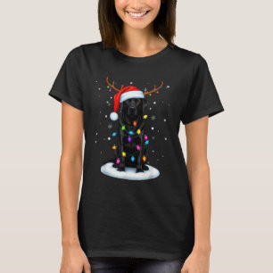 Black Lab Labrador Christmas Dog Reindeer Lights P T-Shirt