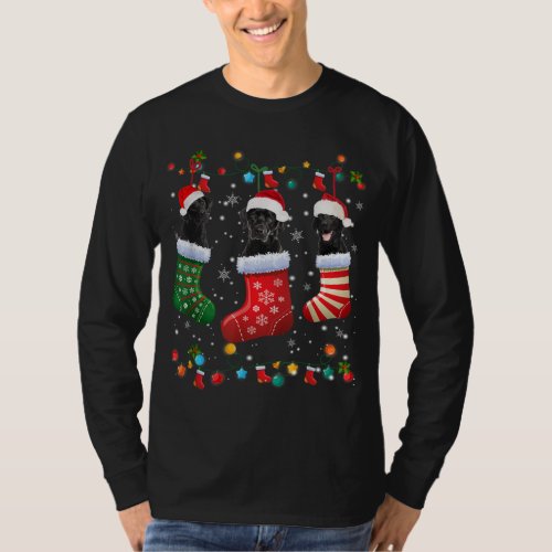 Black Lab Labrador Christmas Socks Funny Xmas Paja T_Shirt