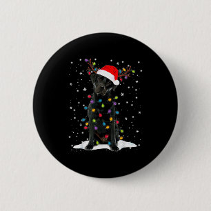 Black Lab Labrador Christmas Tree Light Pajama Dog Button