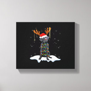 Black Lab Labrador Christmas Tree Light Pajama Dog Canvas Print