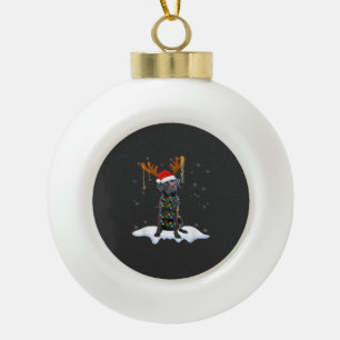 Black Lab Labrador Christmas Tree Light Pajama Dog Ceramic Ball Christmas Ornament