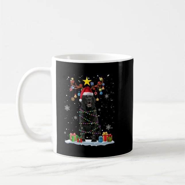 Black Lab Labrador Christmas Tree Light Pajama Dog Coffee Mug (Left)