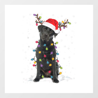 Black Lab Labrador Christmas Tree Light Pajama Dog Floor Decals